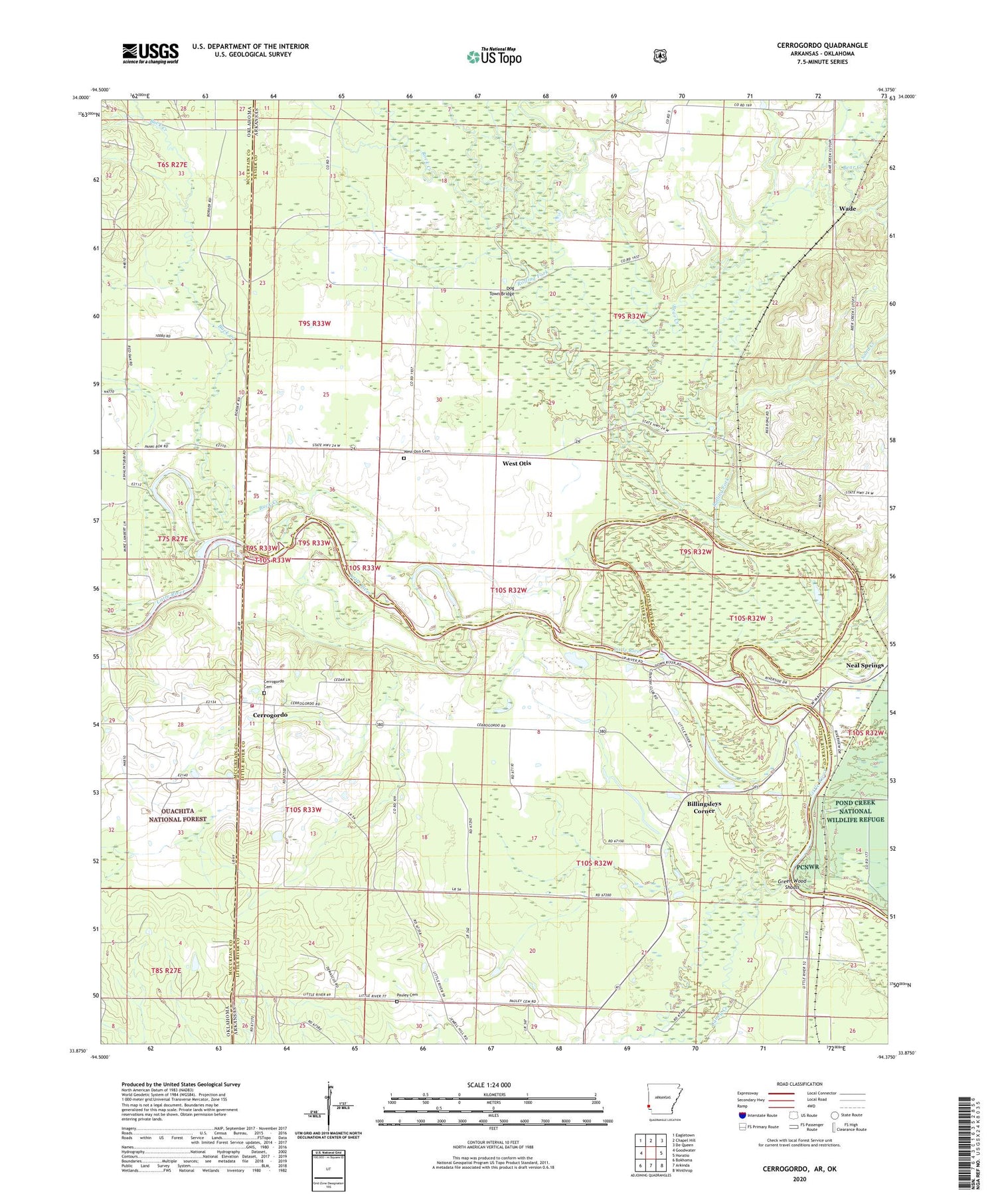 Cerrogordo Arkansas US Topo Map Image