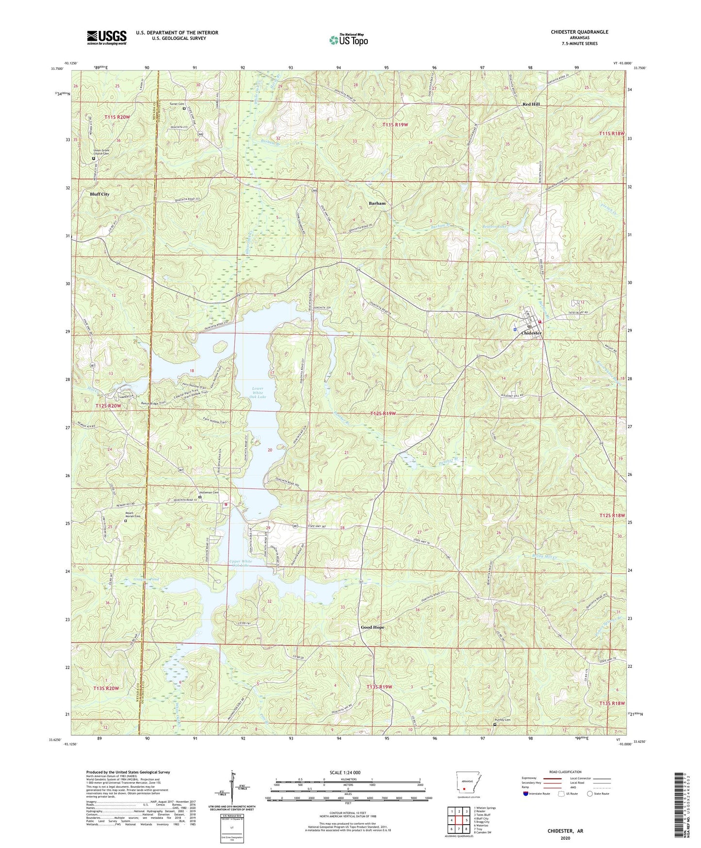 Chidester Arkansas US Topo Map Image