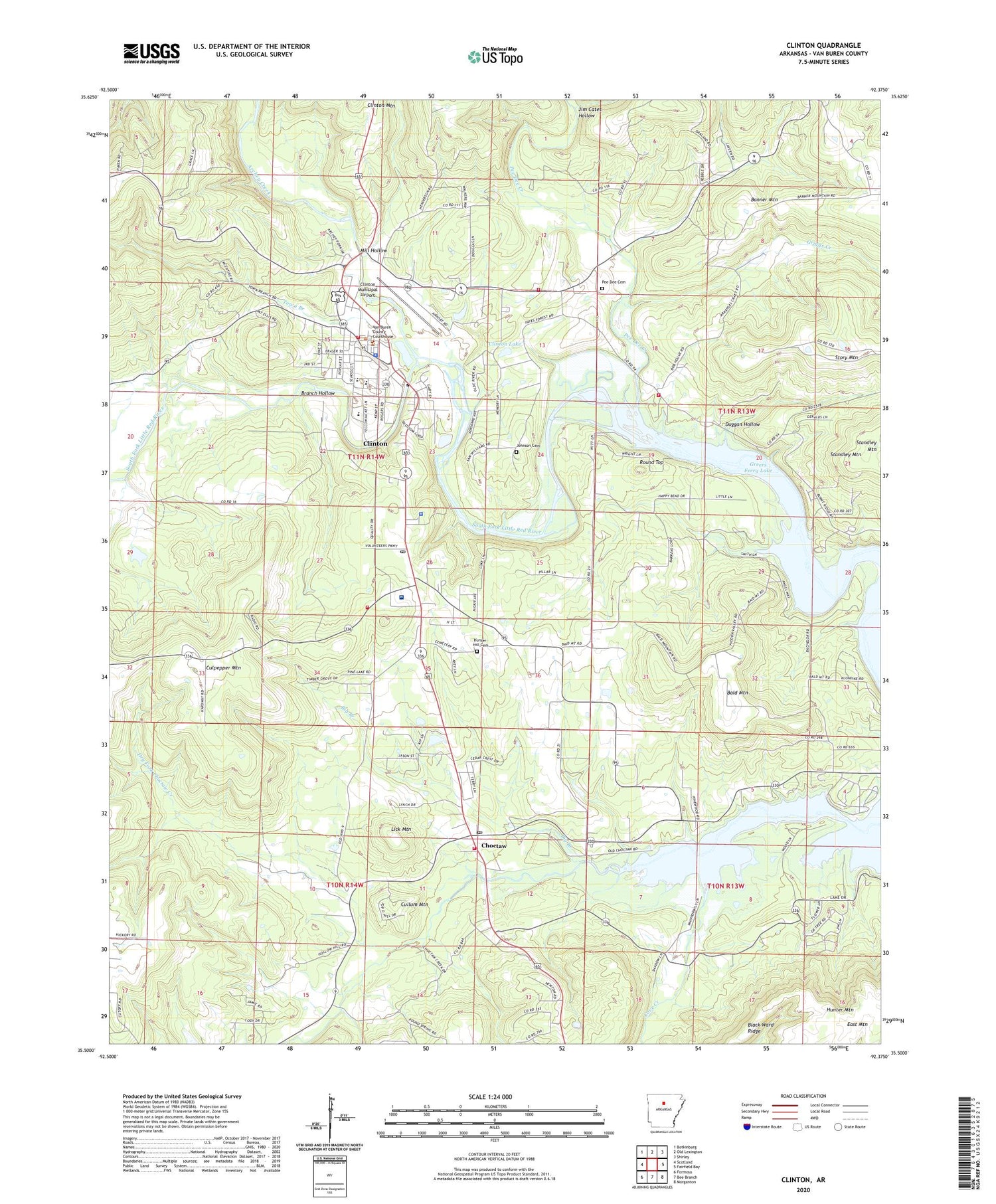 Clinton Arkansas US Topo Map Image