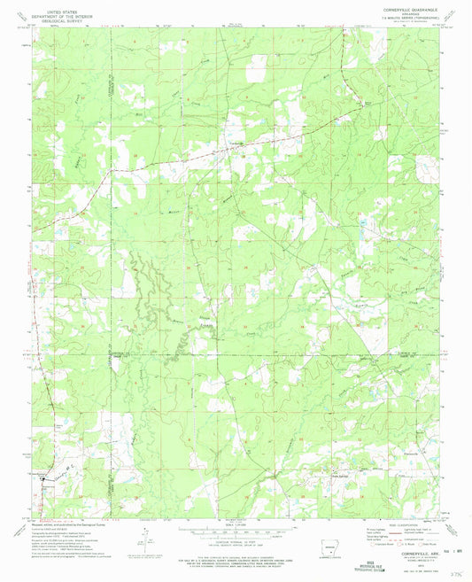 Classic USGS Cornerstone Arkansas 7.5'x7.5' Topo Map Image