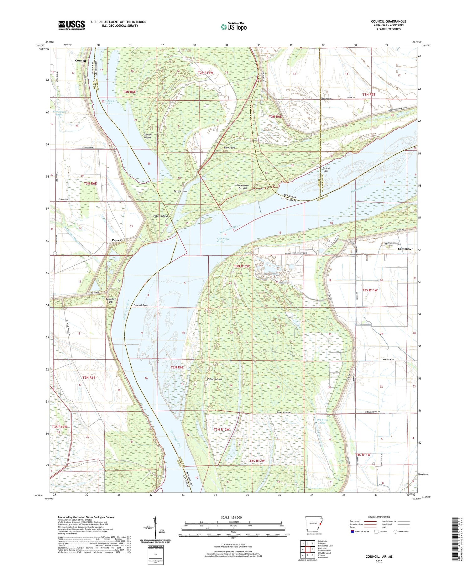 Council Arkansas US Topo Map Image