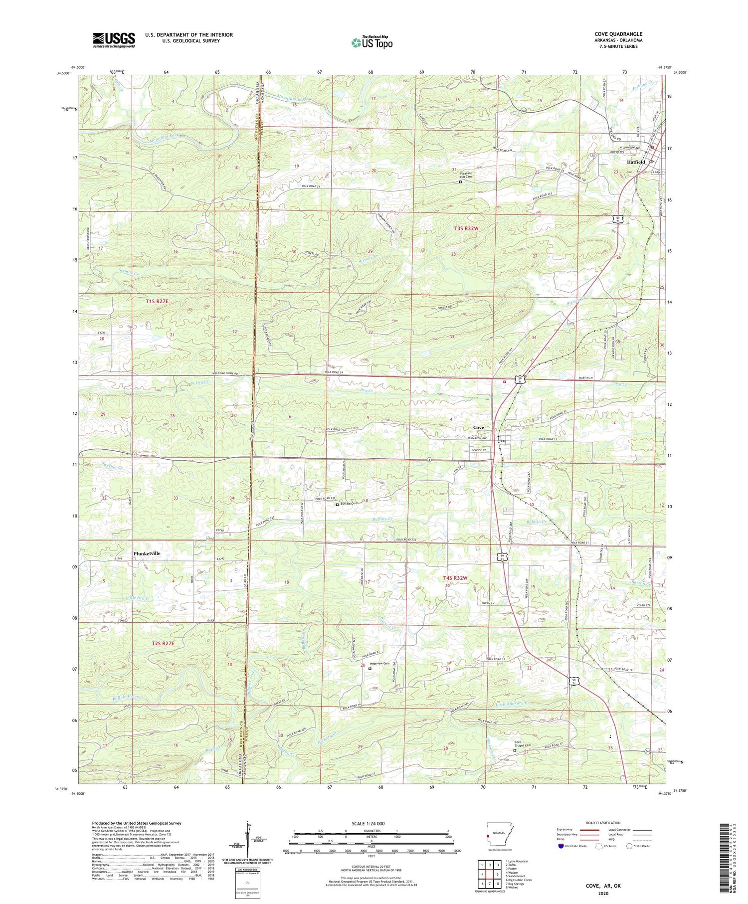 Cove Arkansas US Topo Map Image