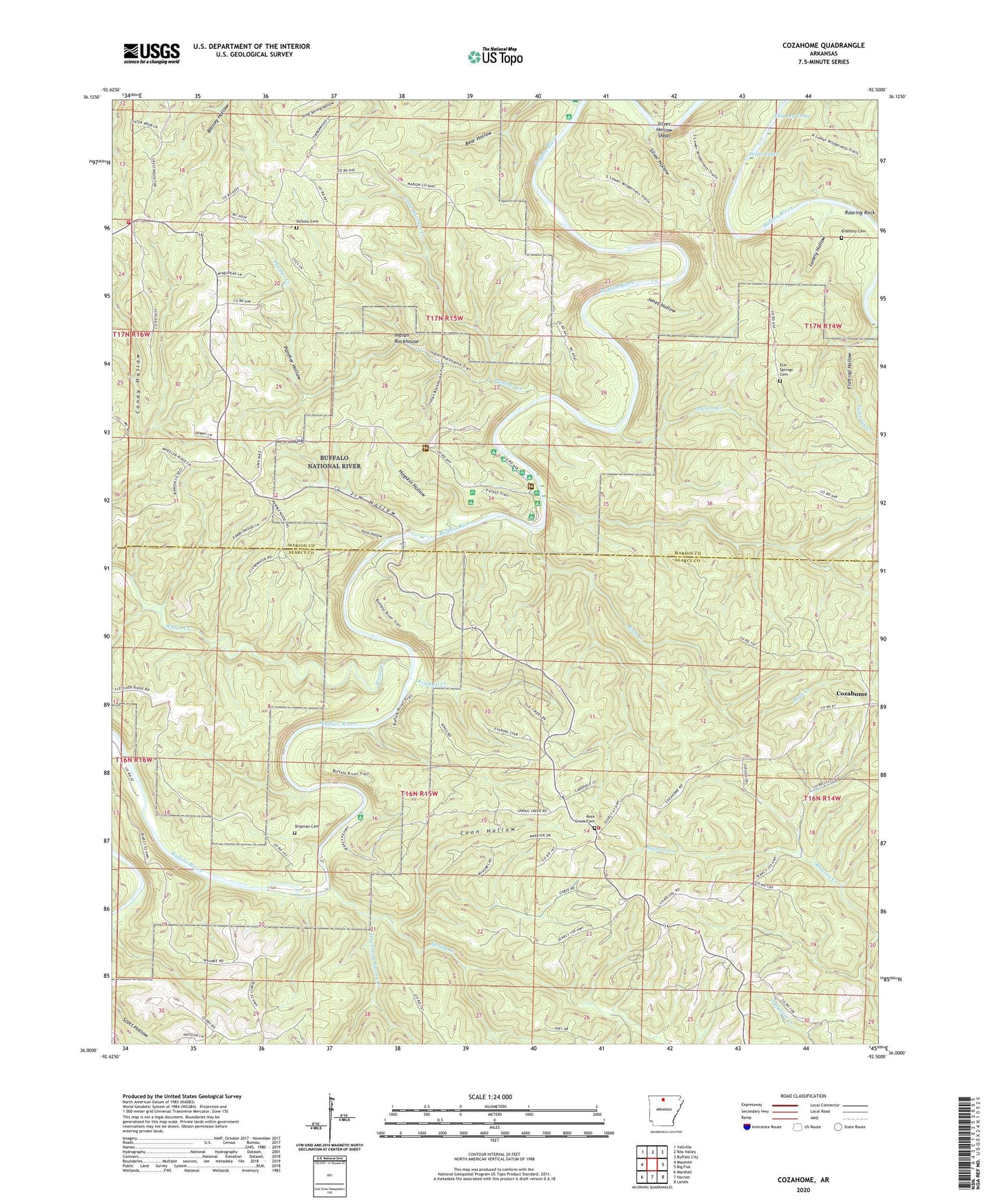 Cozahome Arkansas US Topo Map Image