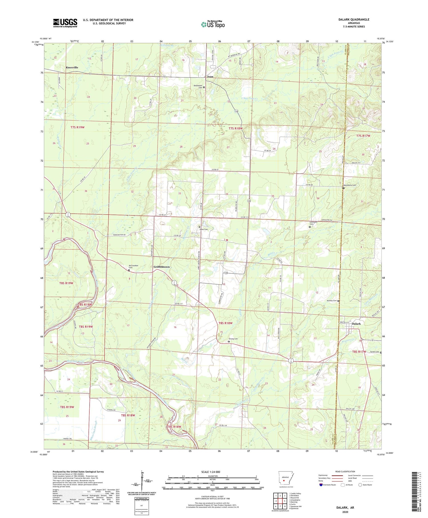 Dalark Arkansas US Topo Map Image