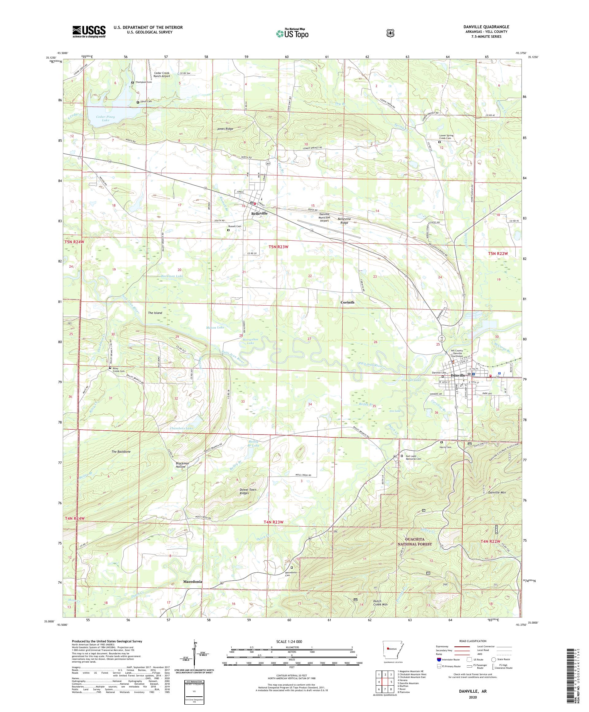 Danville Arkansas US Topo Map – MyTopo Map Store