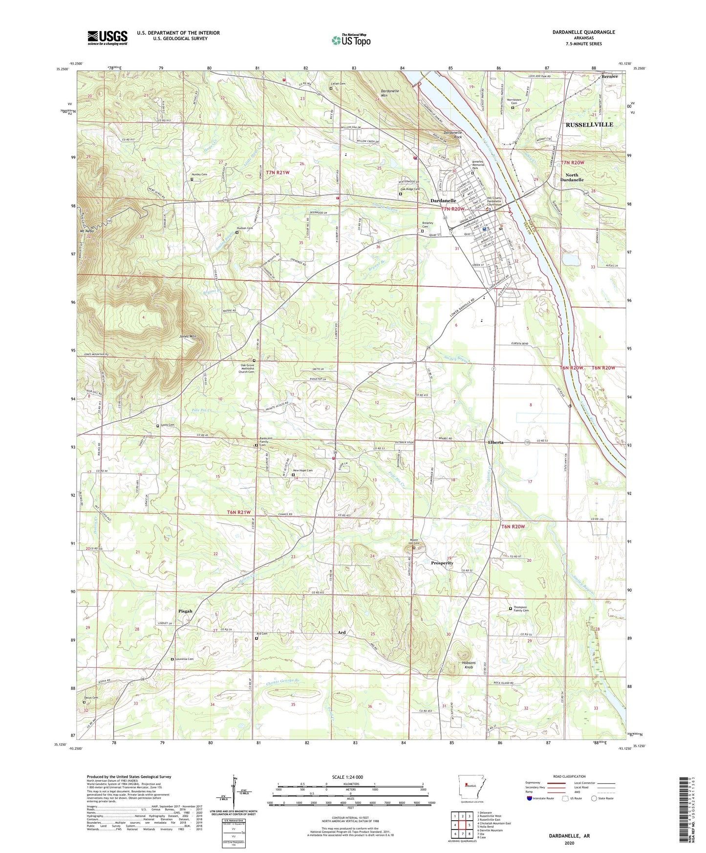 Dardanelle Arkansas US Topo Map Image