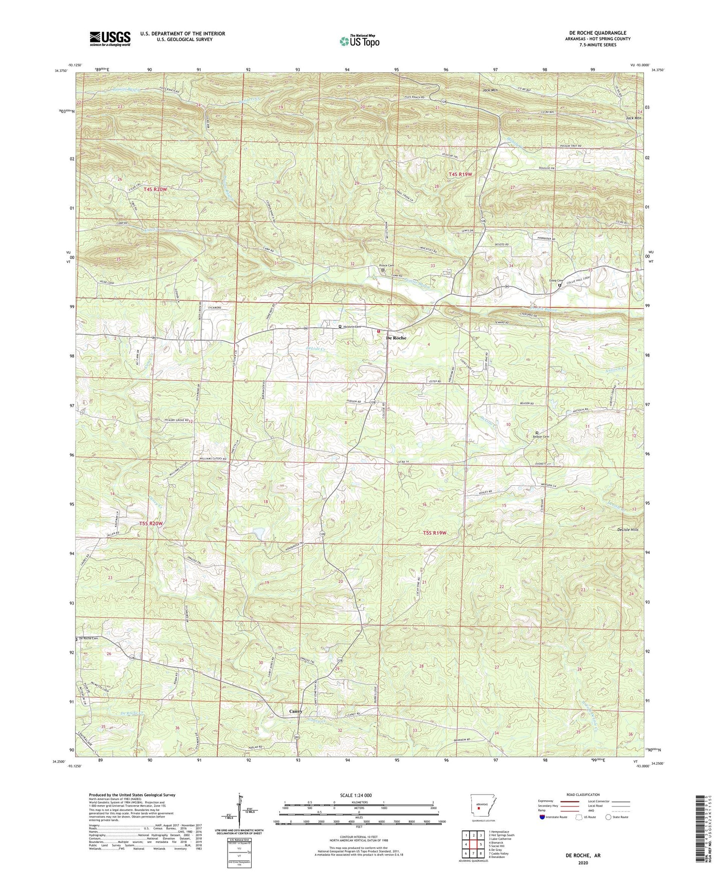 De Roche Arkansas US Topo Map Image
