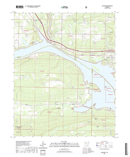 Delaware Arkansas US Topo Map Image