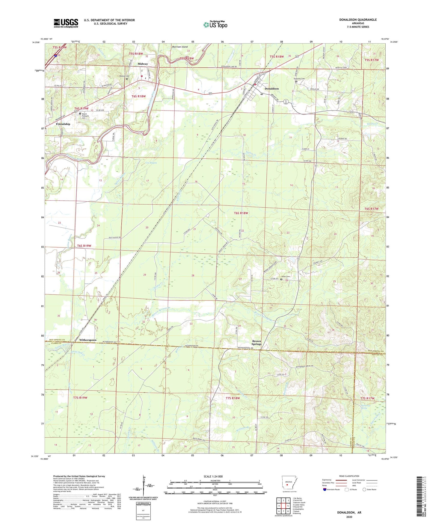 Donaldson Arkansas US Topo Map Image