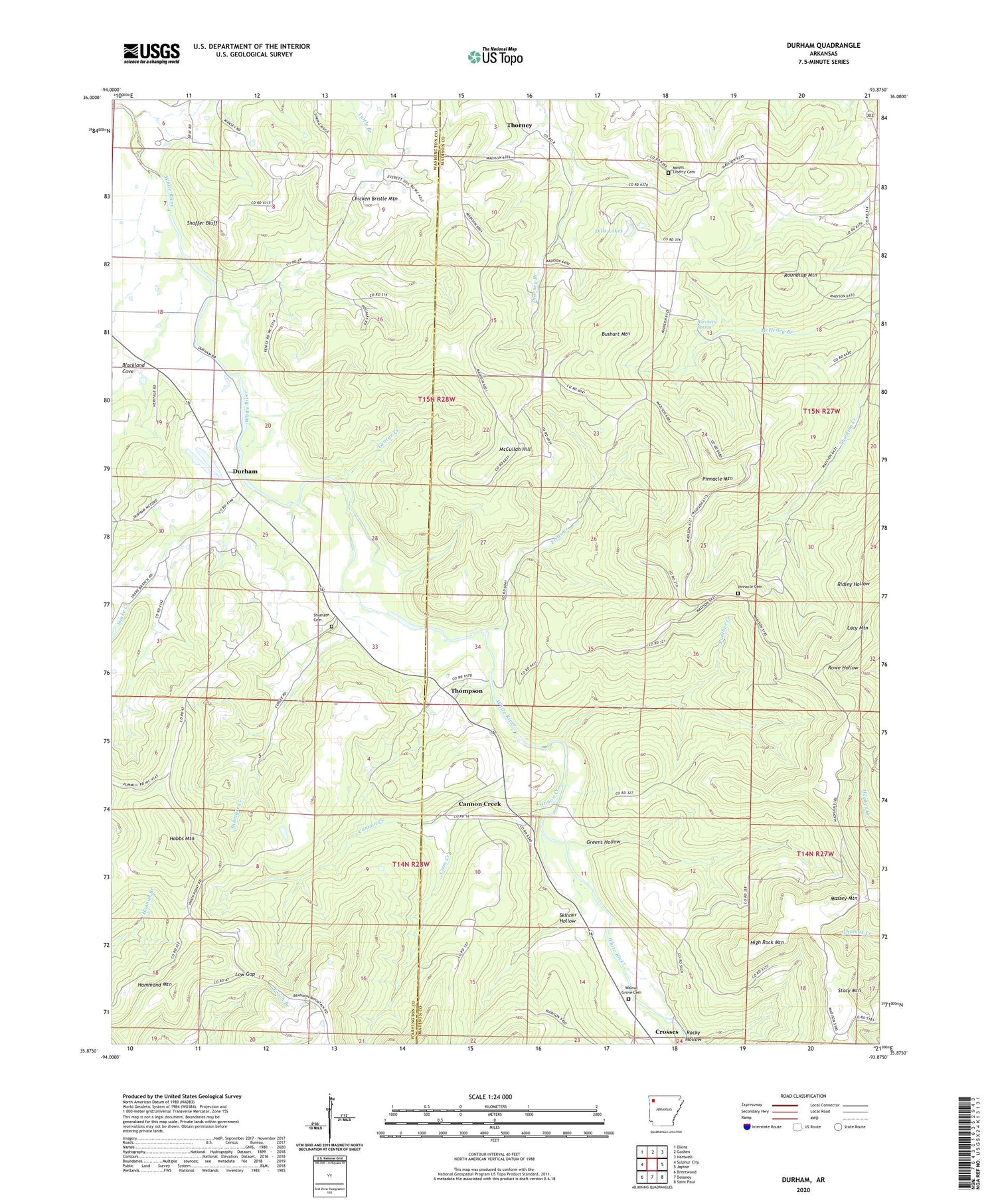 Durham Arkansas US Topo Map Image