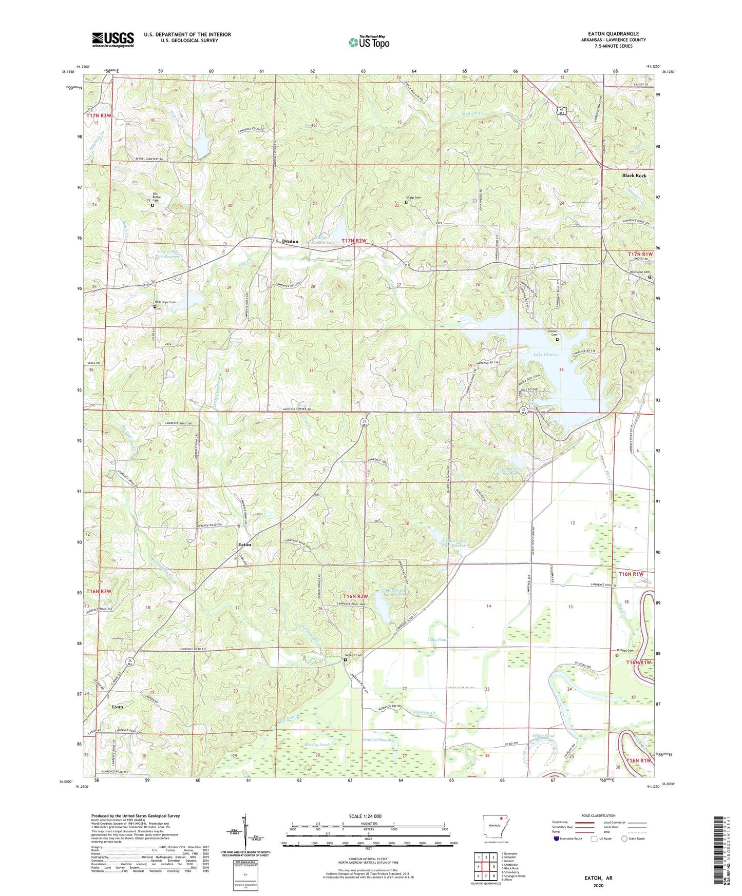 Eaton Arkansas US Topo Map Image