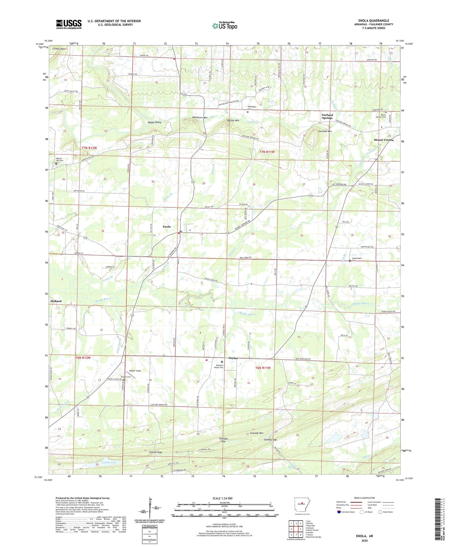 Enola Arkansas US Topo Map Image