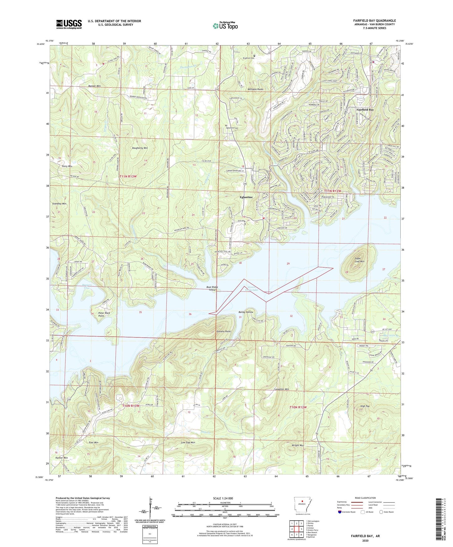 Fairfield Bay Arkansas US Topo Map Image