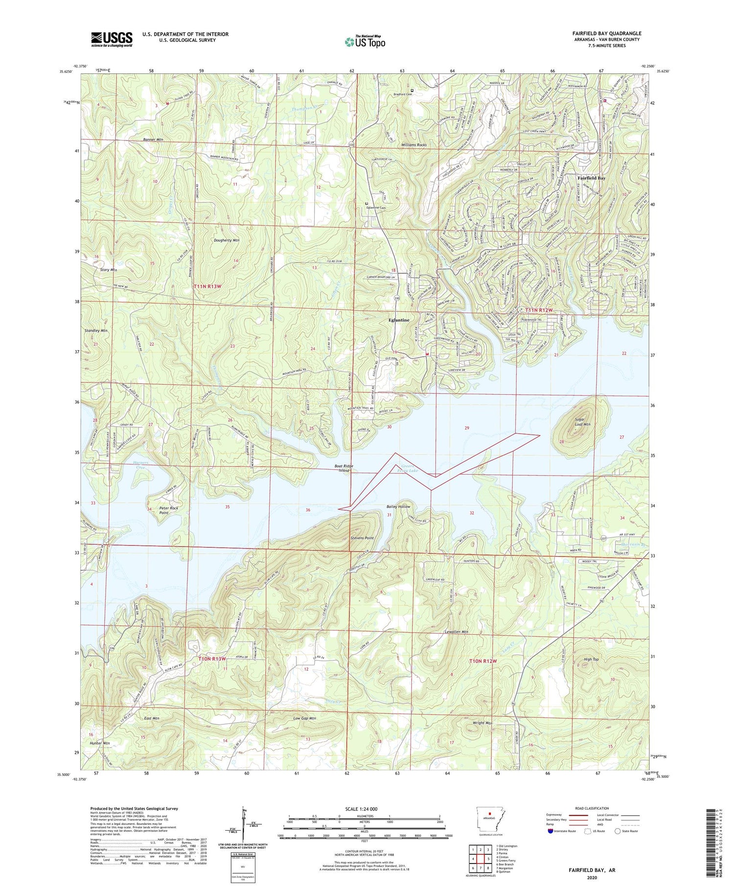 Fairfield Bay Arkansas US Topo Map Image