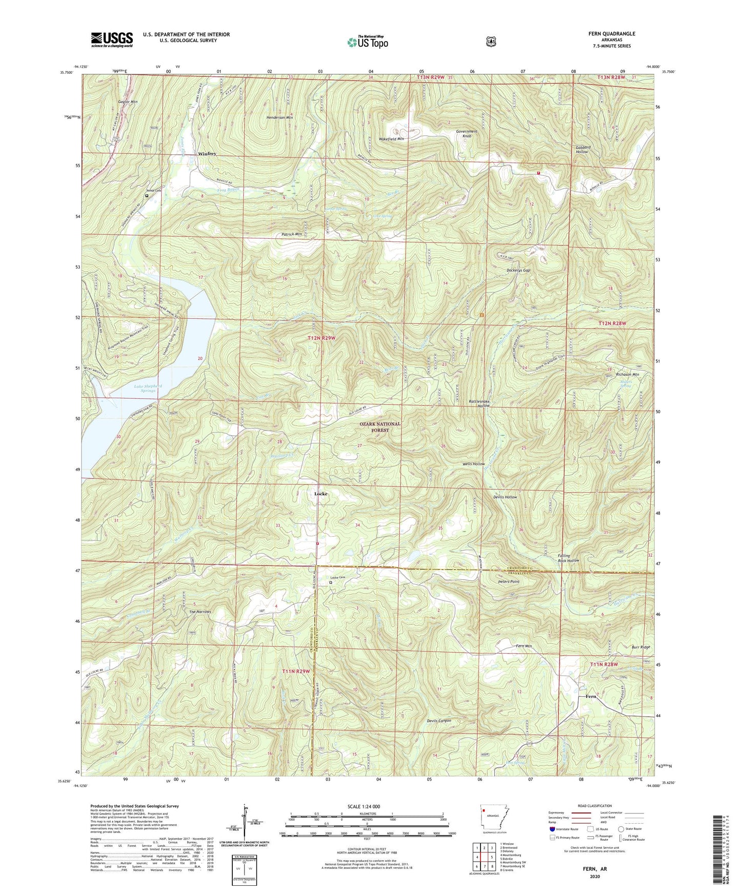 Fern Arkansas US Topo Map Image