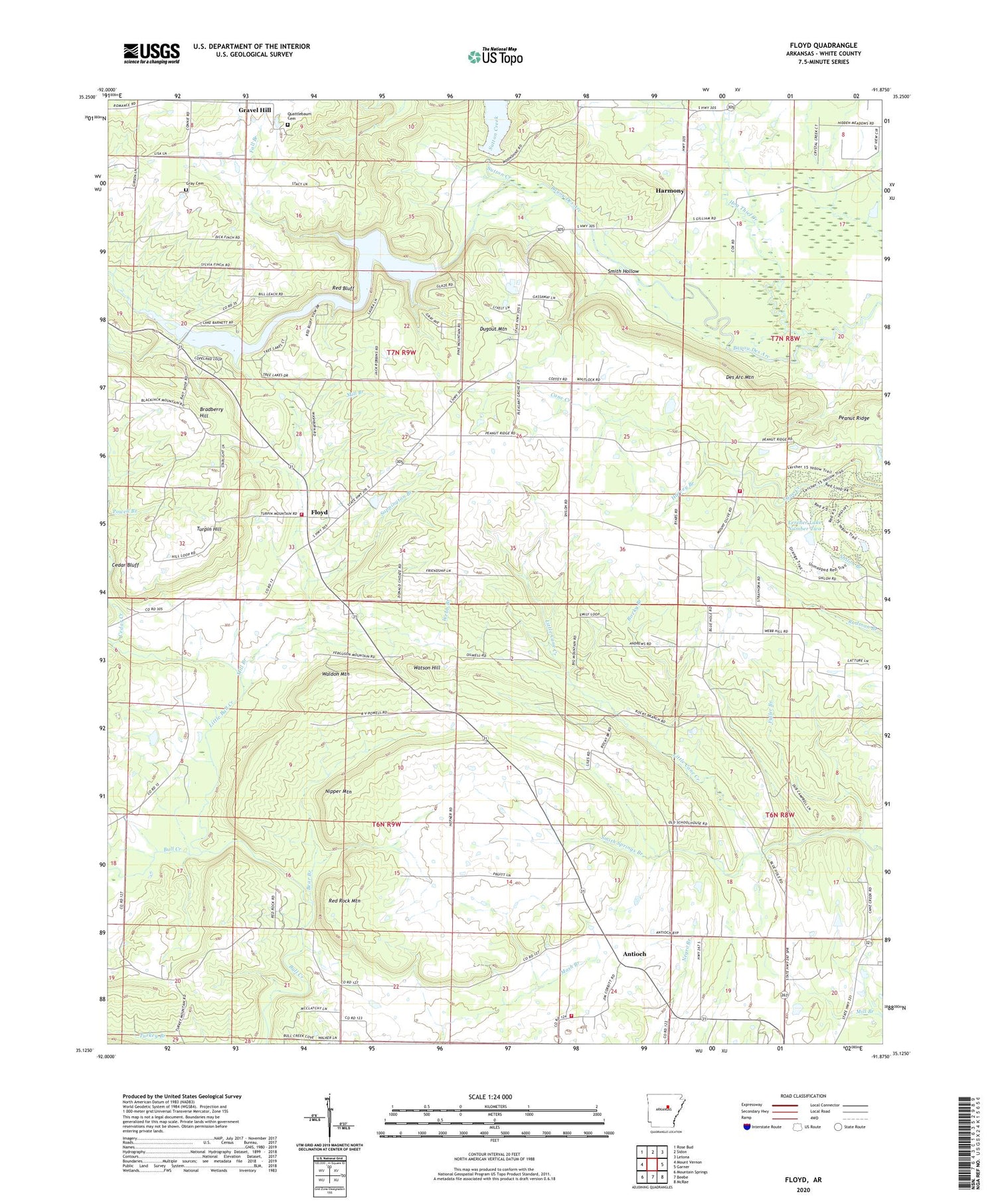 Floyd Arkansas US Topo Map Image