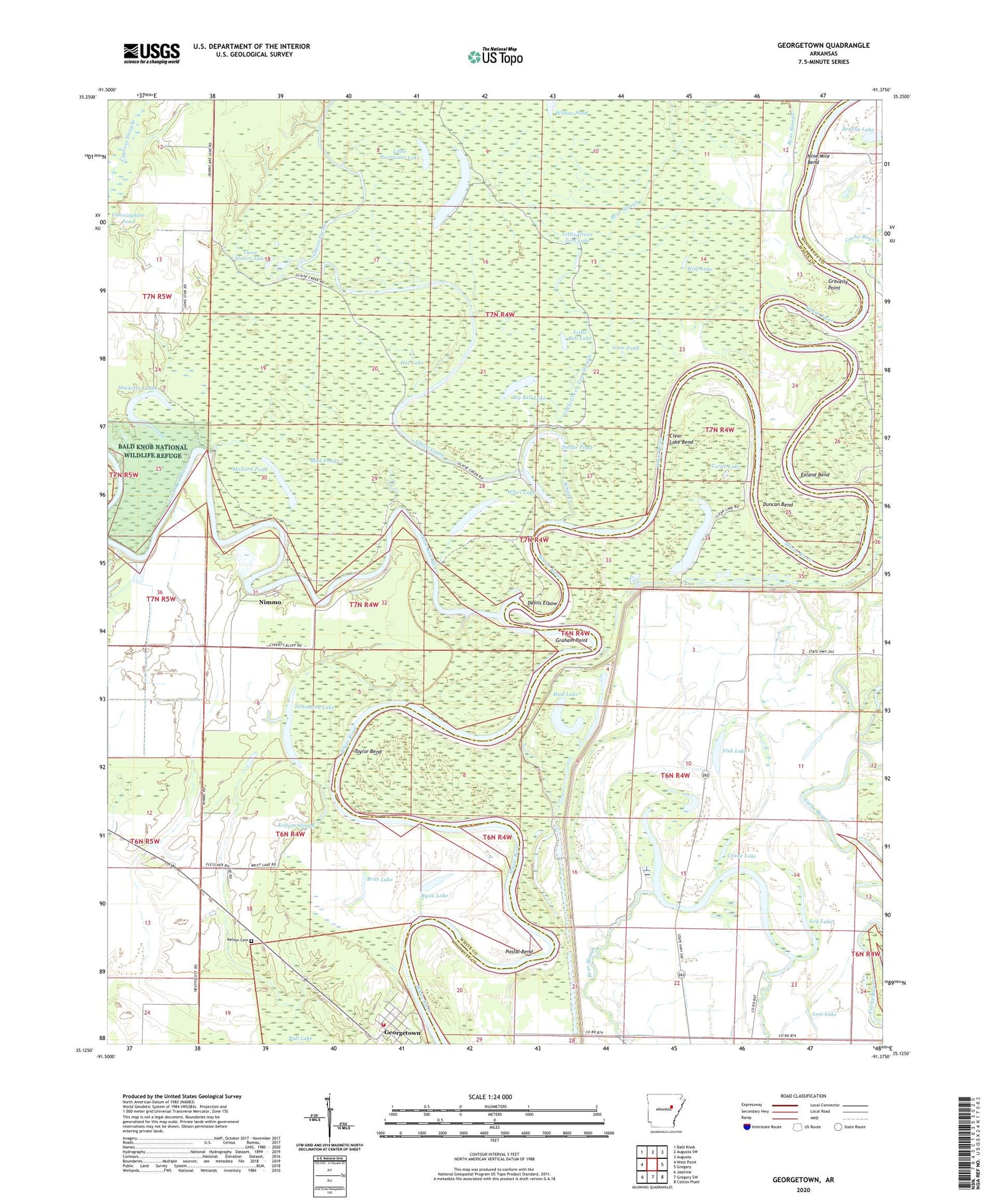 Georgetown Arkansas US Topo Map Image