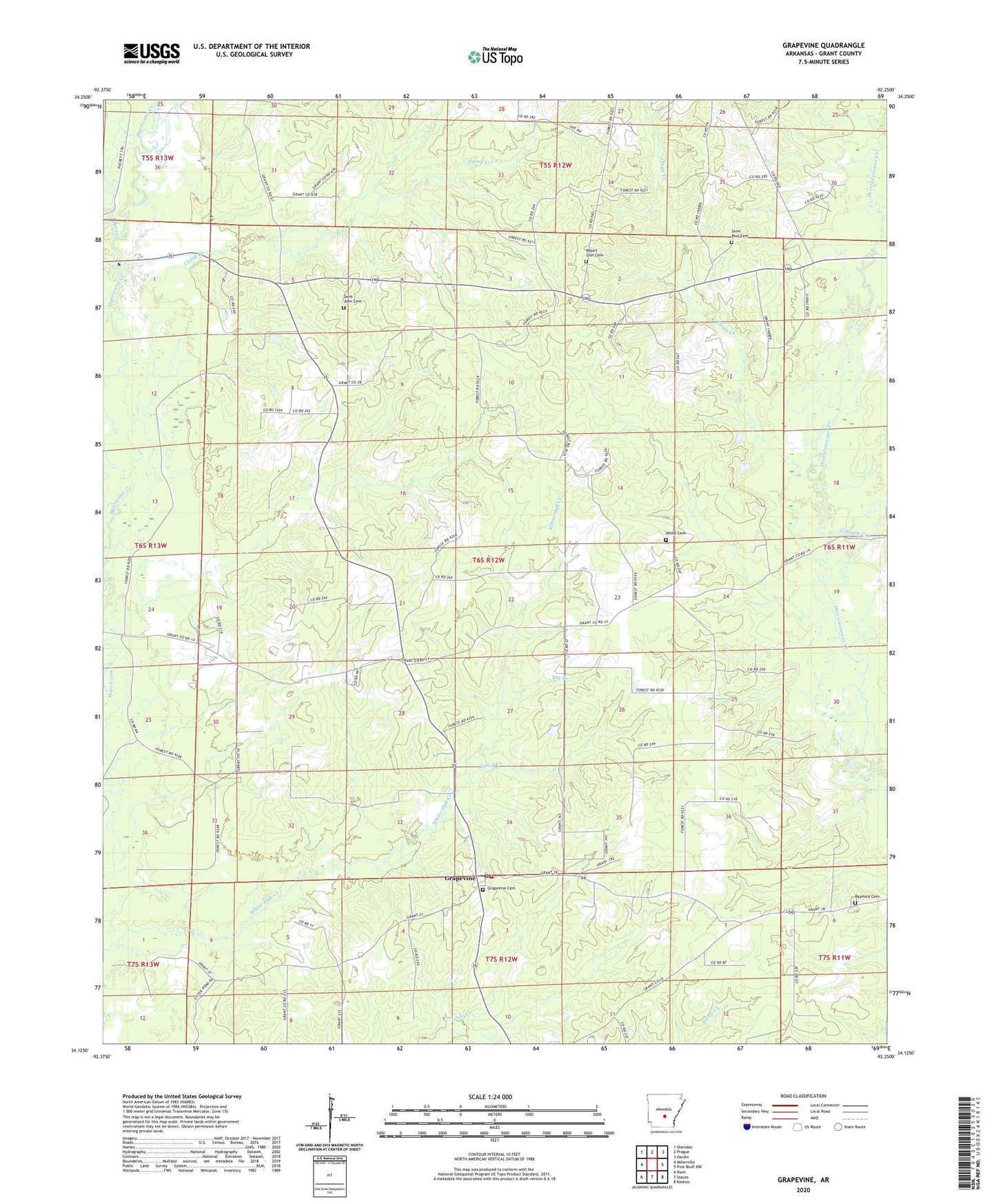 Grapevine Arkansas US Topo Map Image
