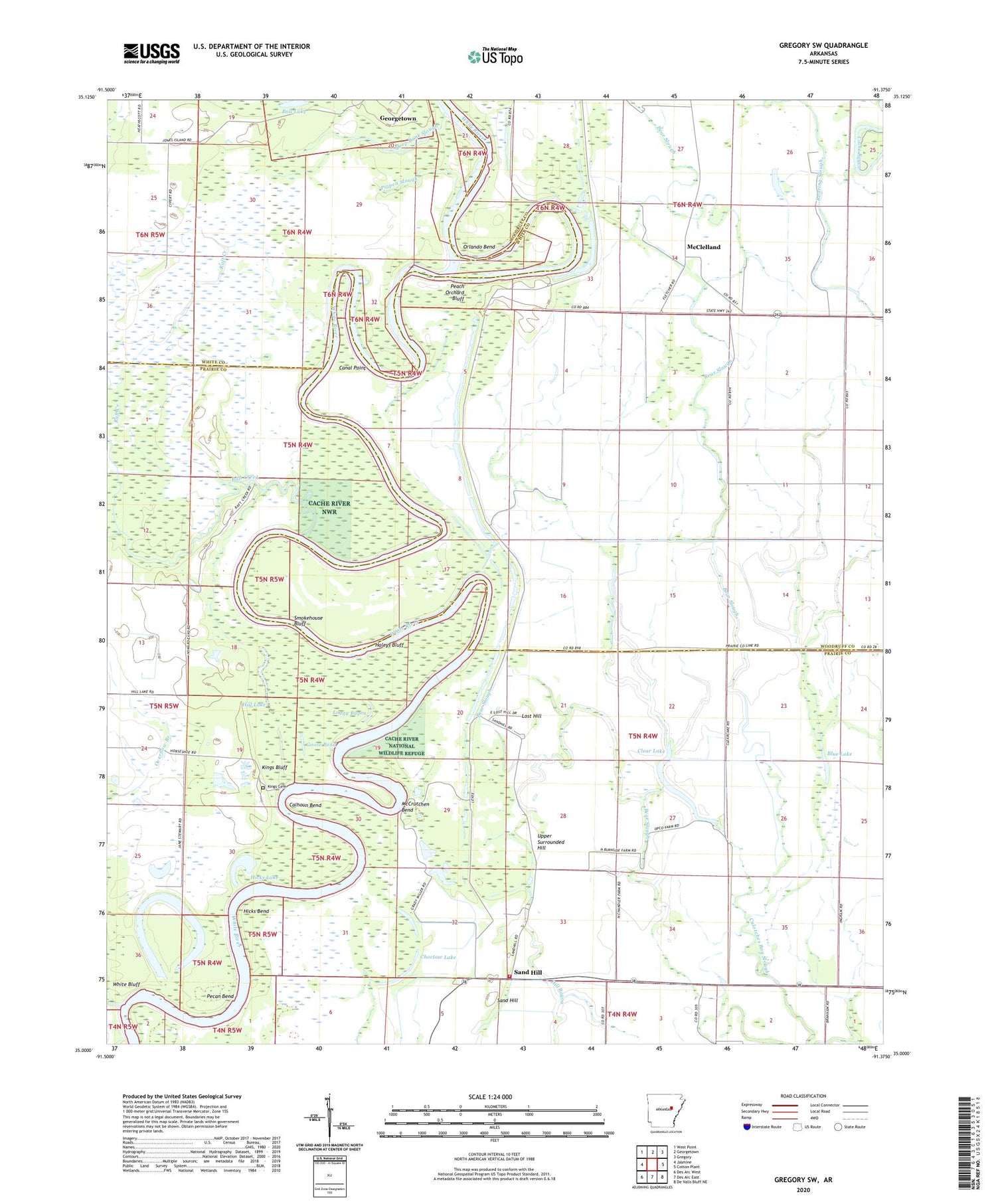 Gregory SW Arkansas US Topo Map Image