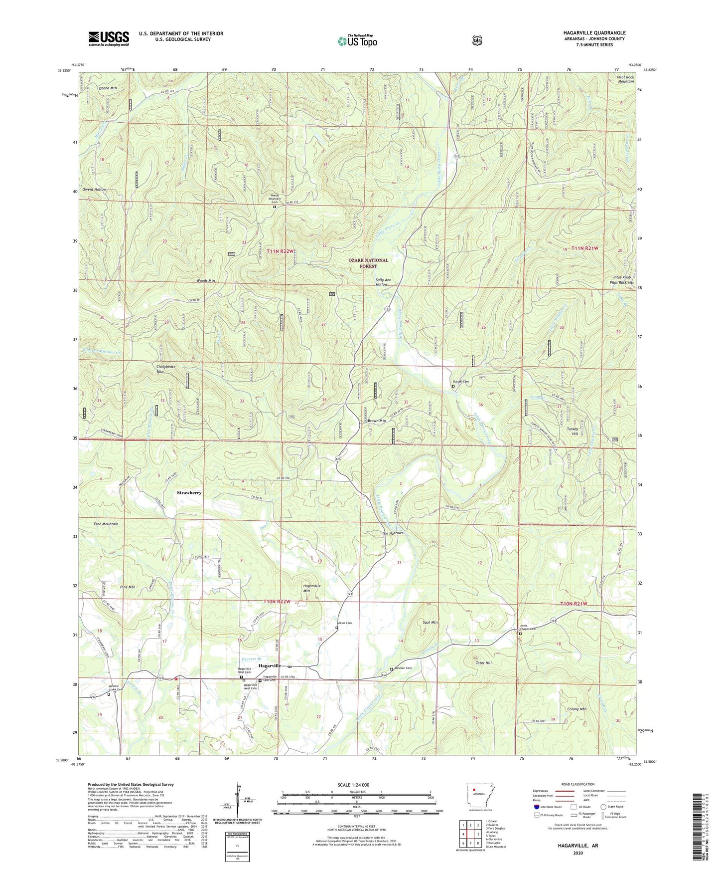 Hagarville Arkansas US Topo Map Image