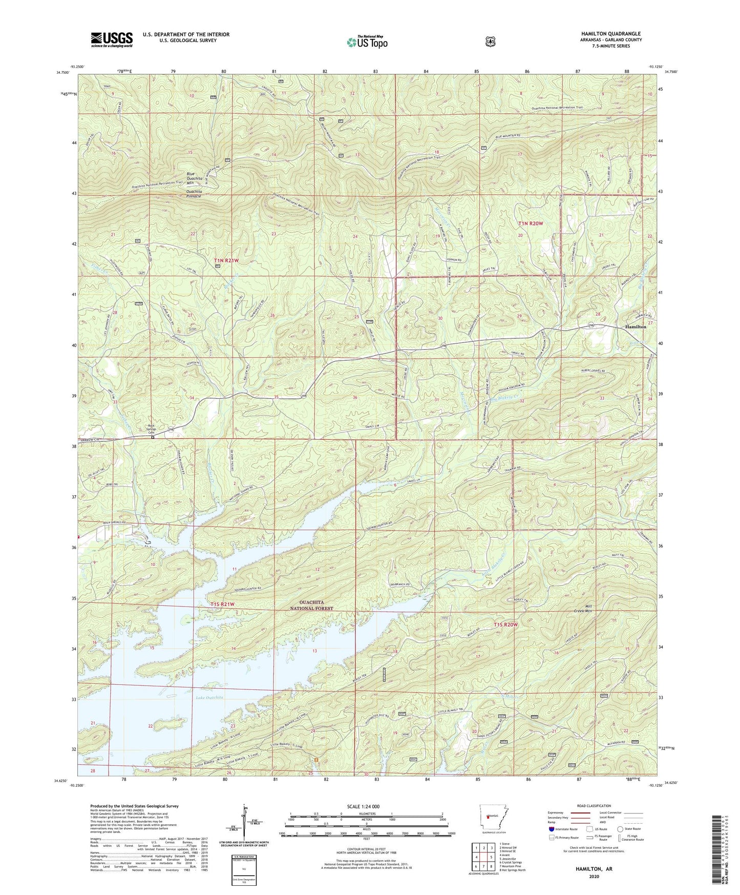 Hamilton Arkansas US Topo Map Image