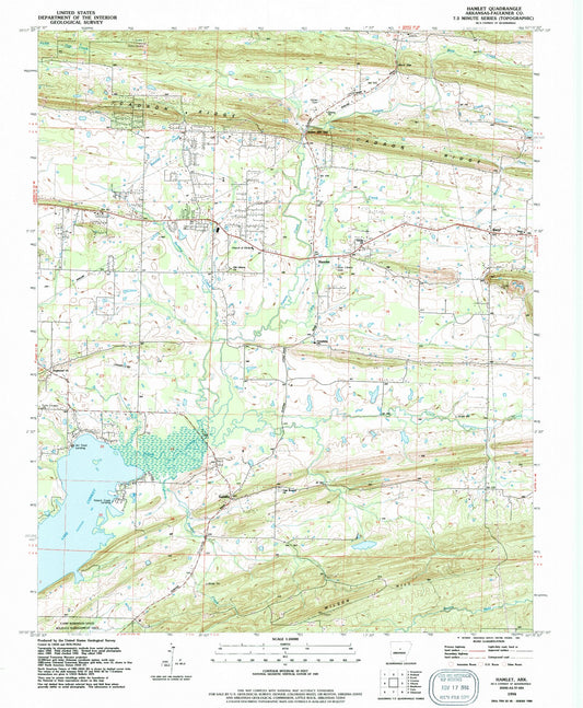 Classic USGS Hamlet Arkansas 7.5'x7.5' Topo Map Image