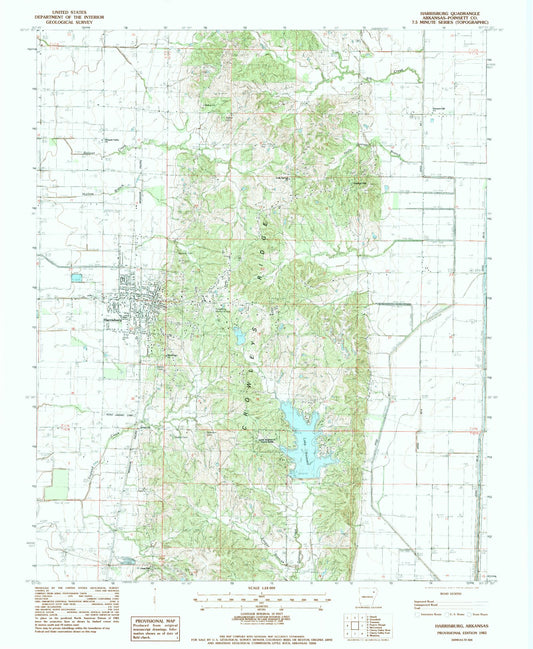 Classic USGS Harrisburg Arkansas 7.5'x7.5' Topo Map Image