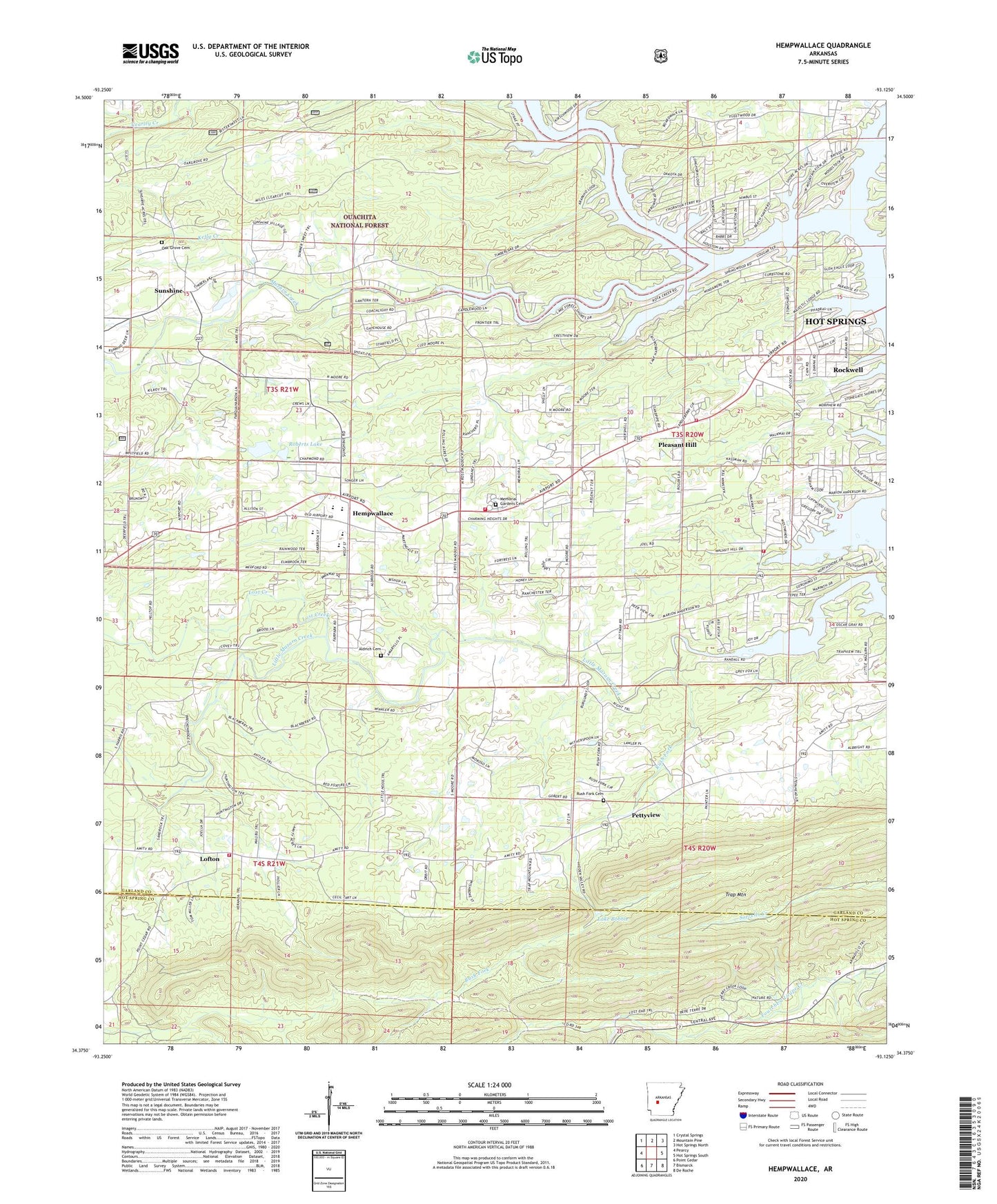 Hempwallace Arkansas US Topo Map Image