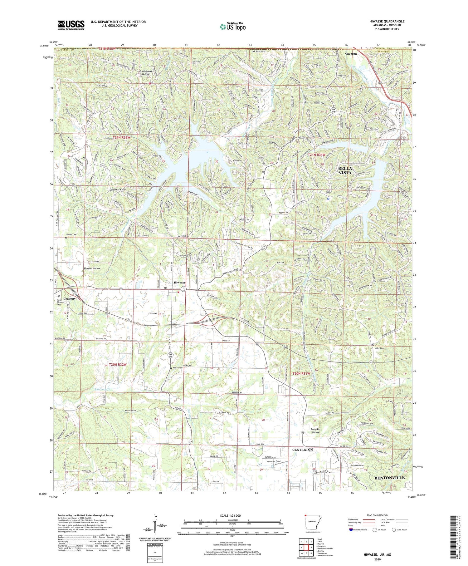 Hiwasse Arkansas US Topo Map Image