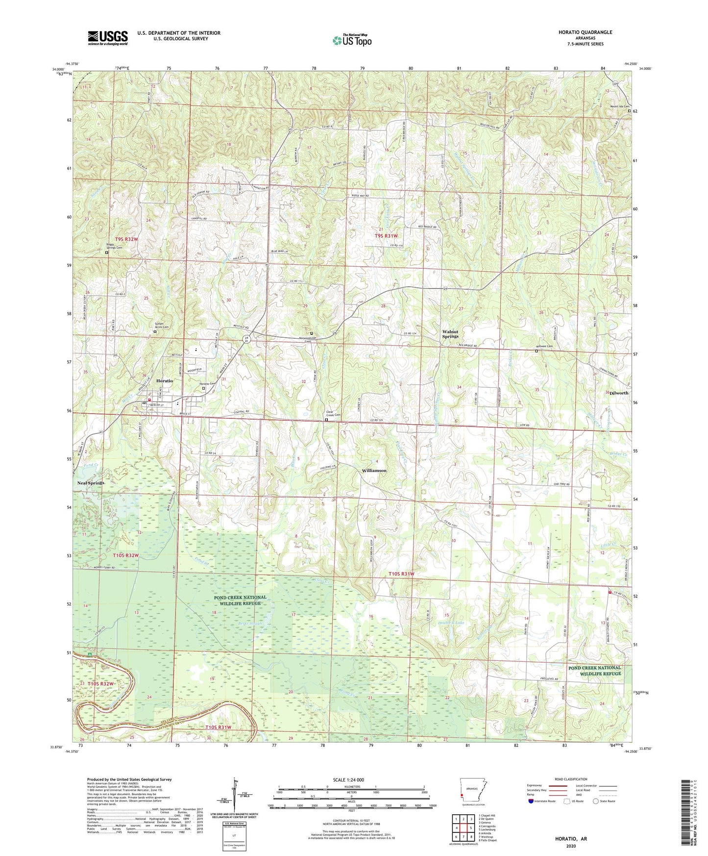 Horatio Arkansas US Topo Map Image
