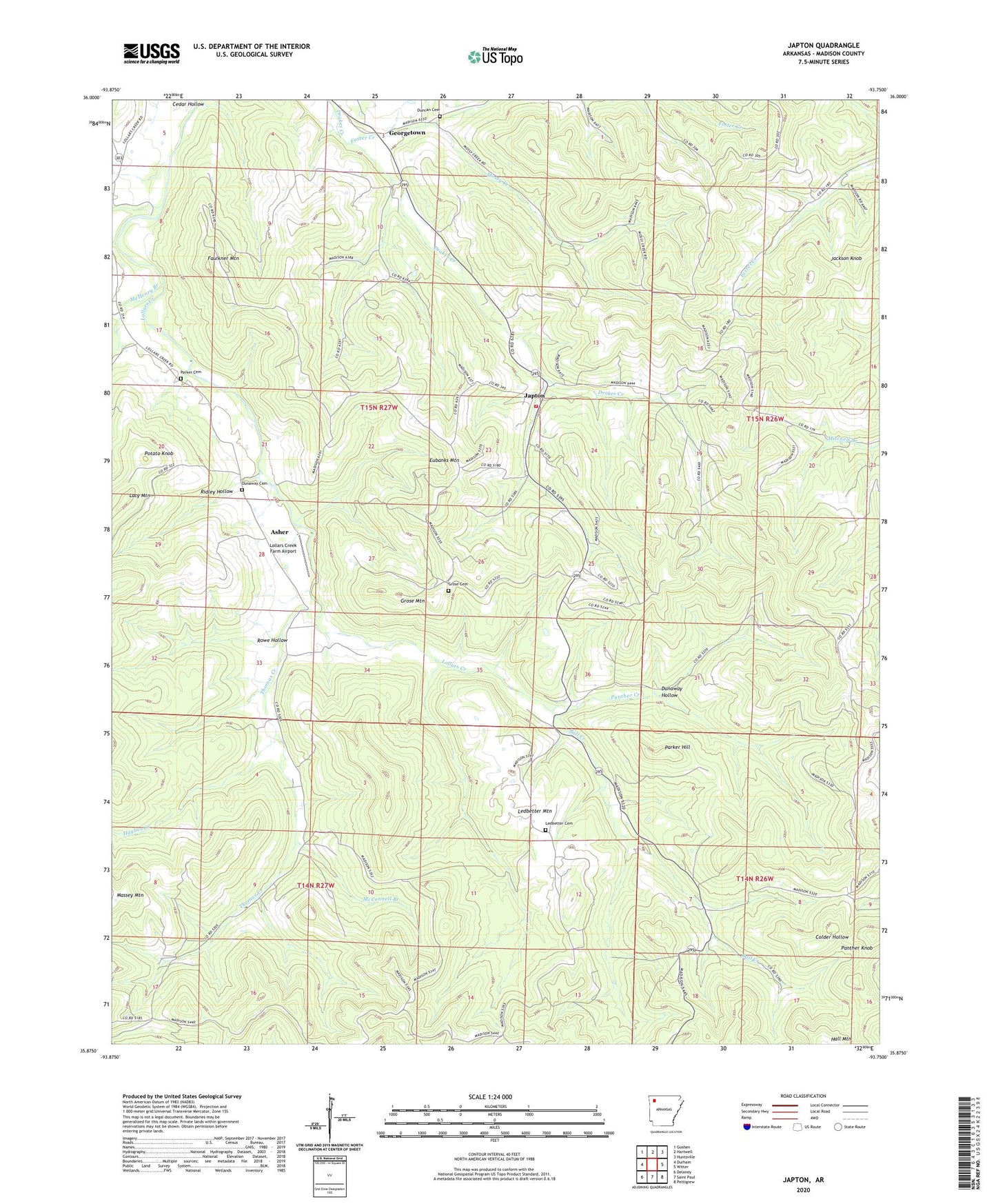 Japton Arkansas US Topo Map Image