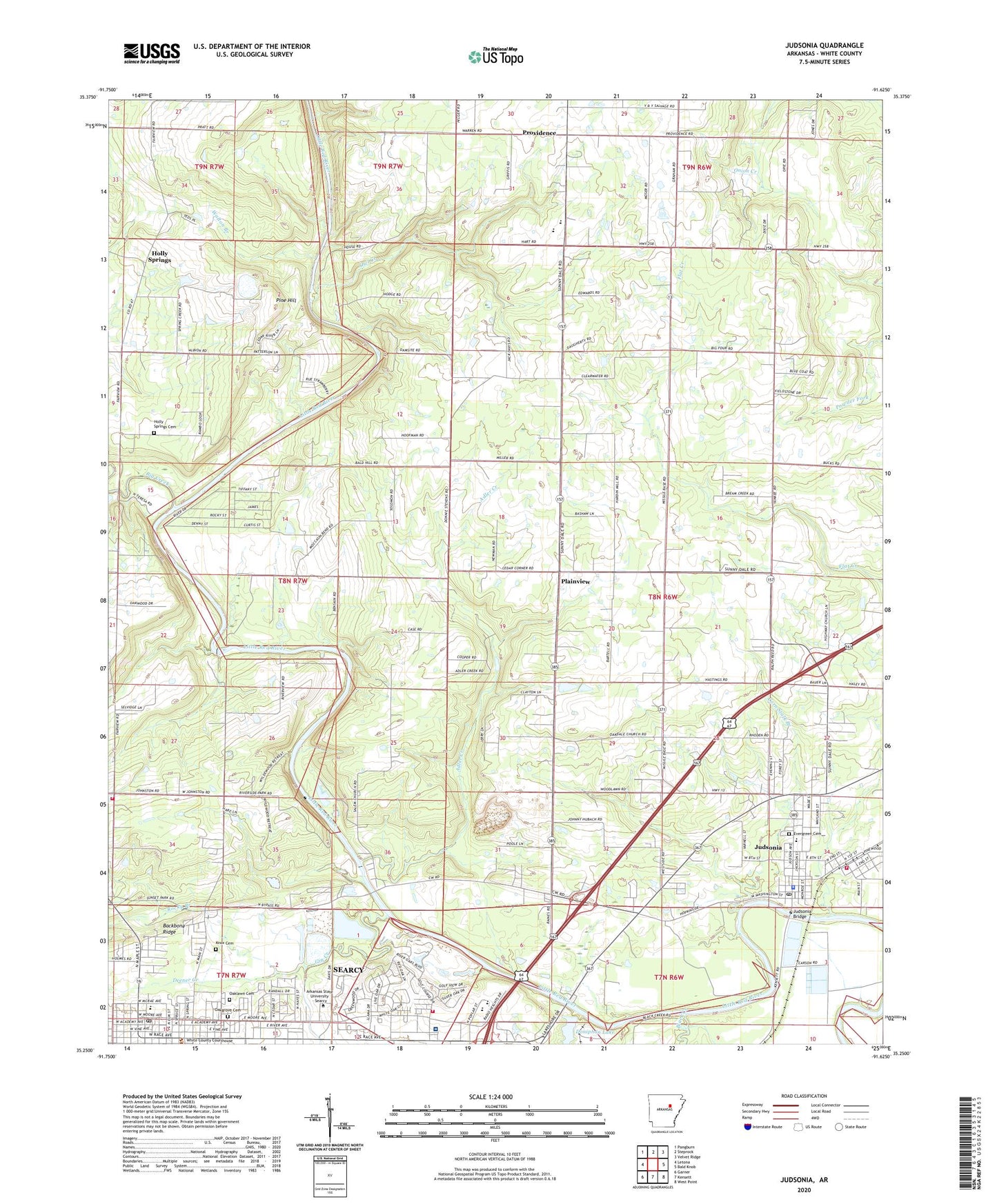 Judsonia Arkansas US Topo Map Image