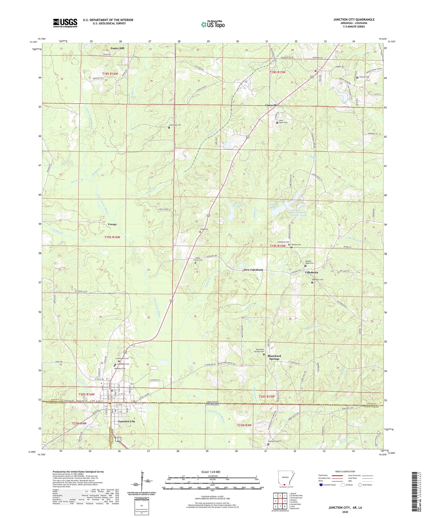 Junction City Arkansas US Topo Map Image