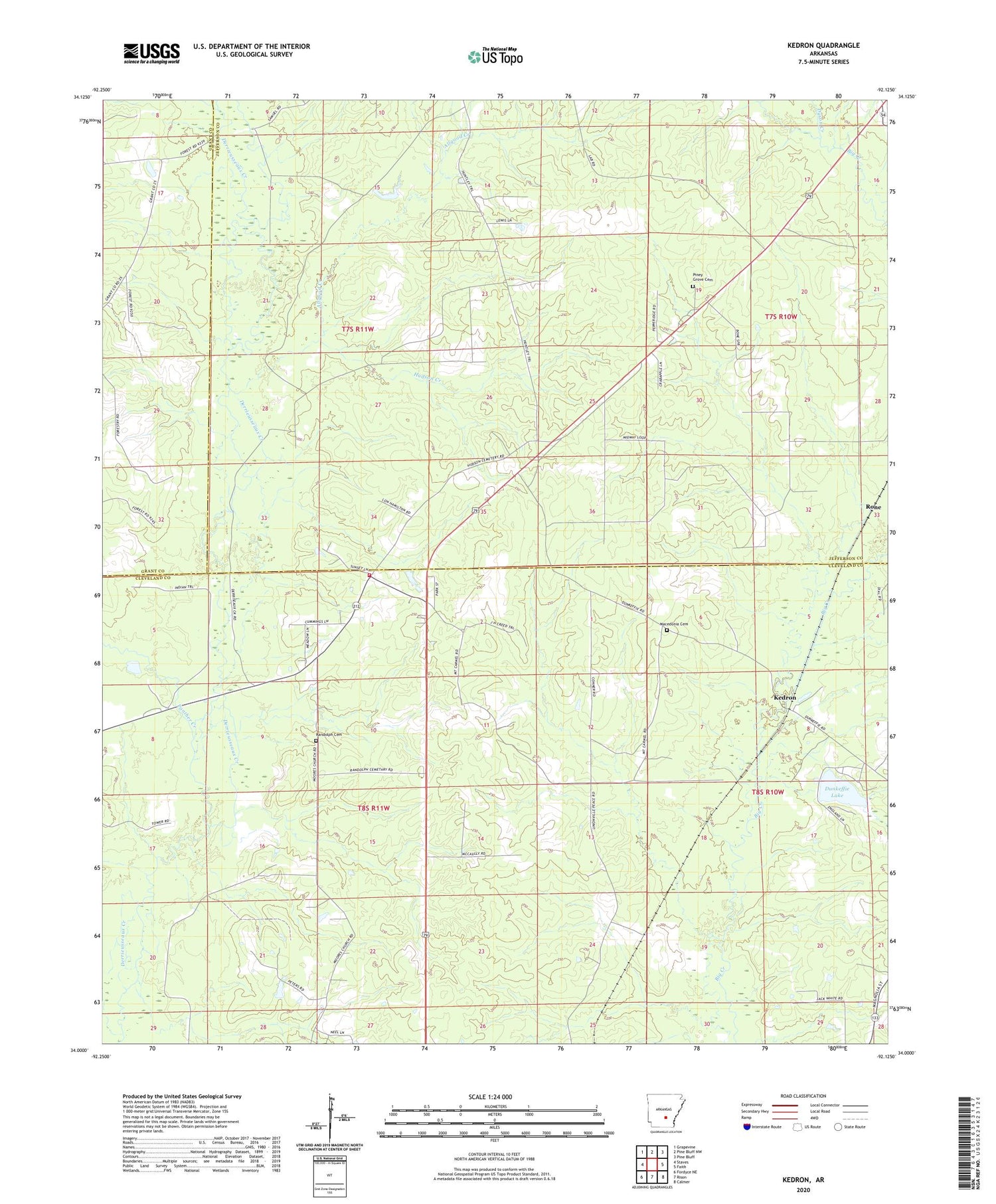 Kedron Arkansas US Topo Map Image