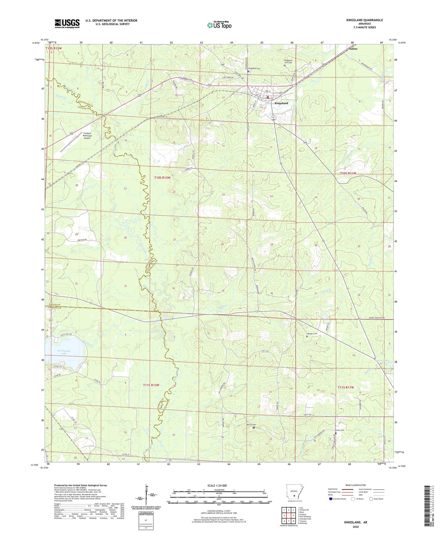 Kingsland Arkansas US Topo Map Image