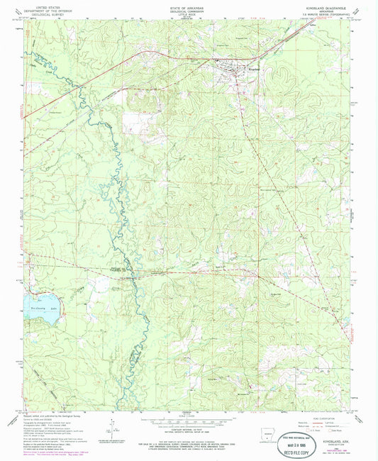 Classic USGS Kingsland Arkansas 7.5'x7.5' Topo Map Image