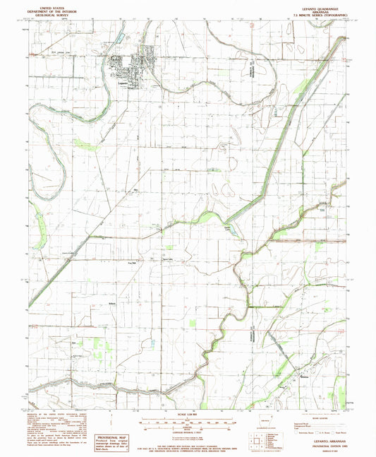 Classic USGS Lepanto Arkansas 7.5'x7.5' Topo Map Image