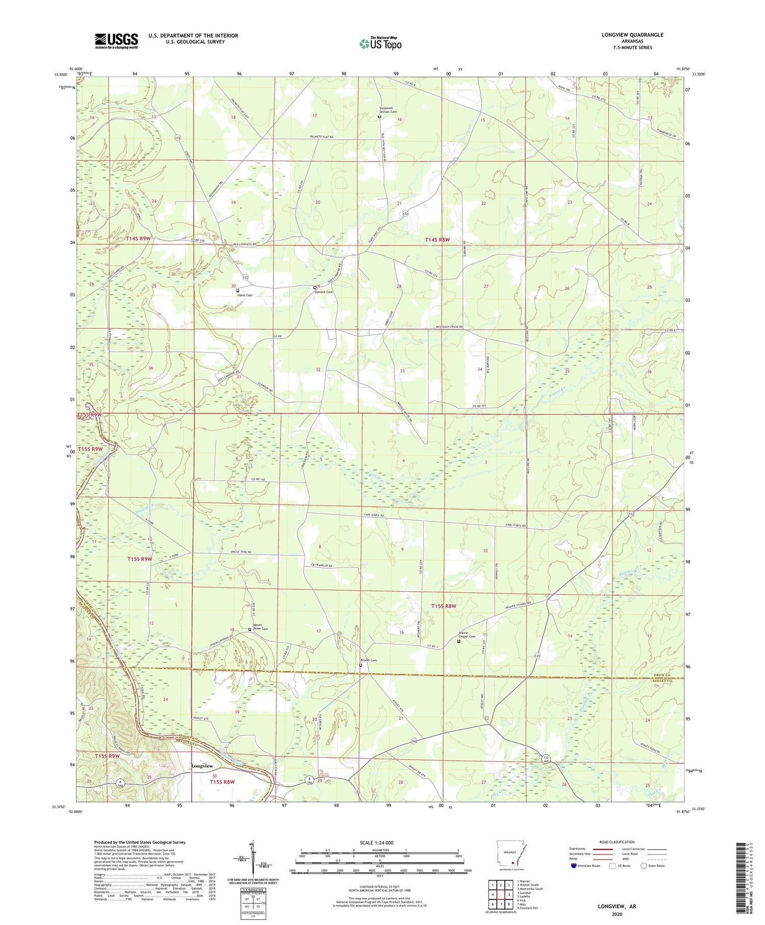 Longview Arkansas US Topo Map Image