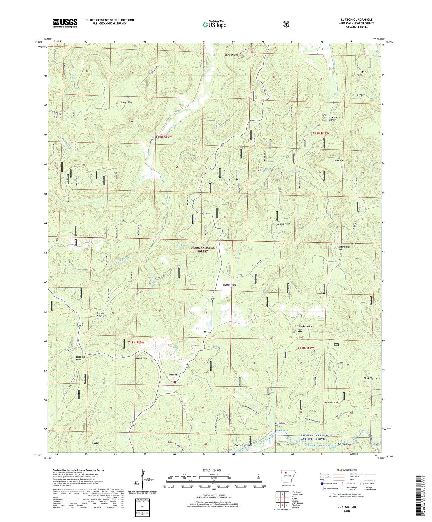 Lurton Arkansas US Topo Map Image