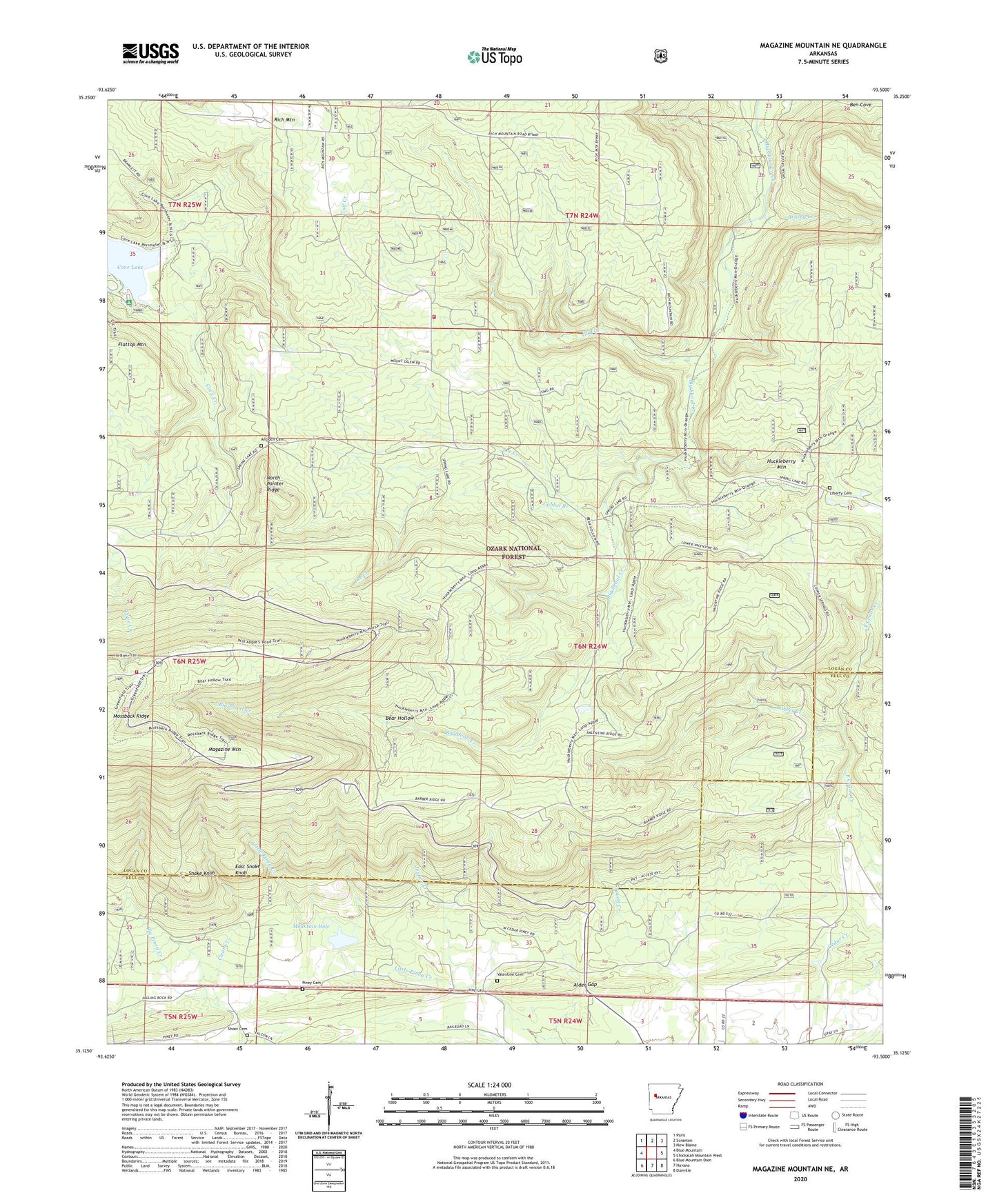 Magazine Mountain NE Arkansas US Topo Map Image