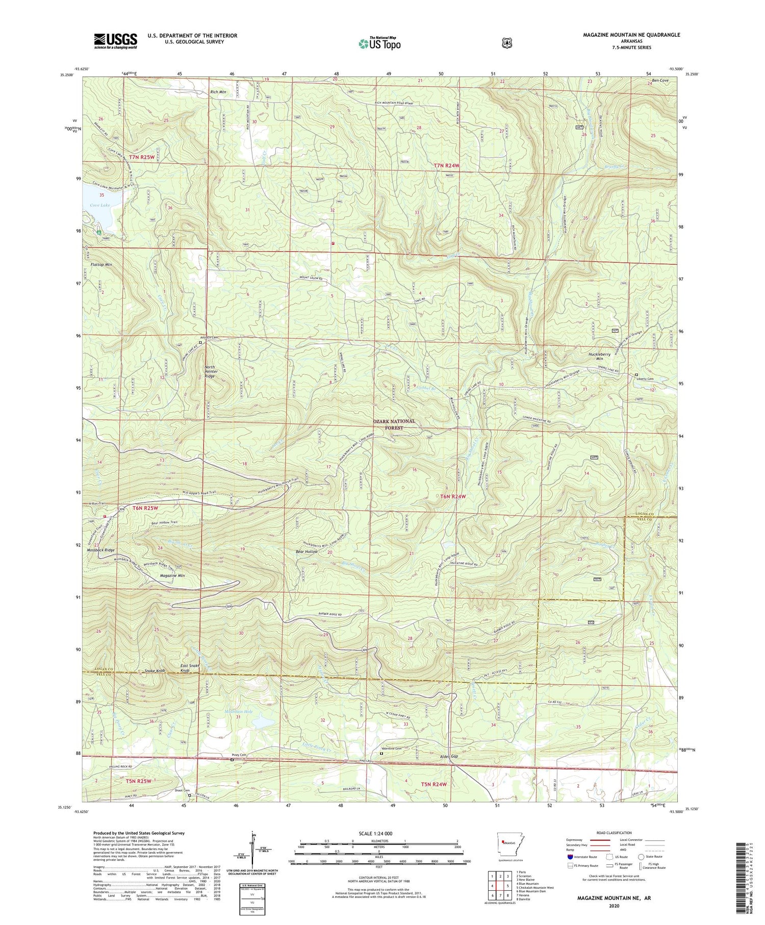 Magazine Mountain NE Arkansas US Topo Map Image