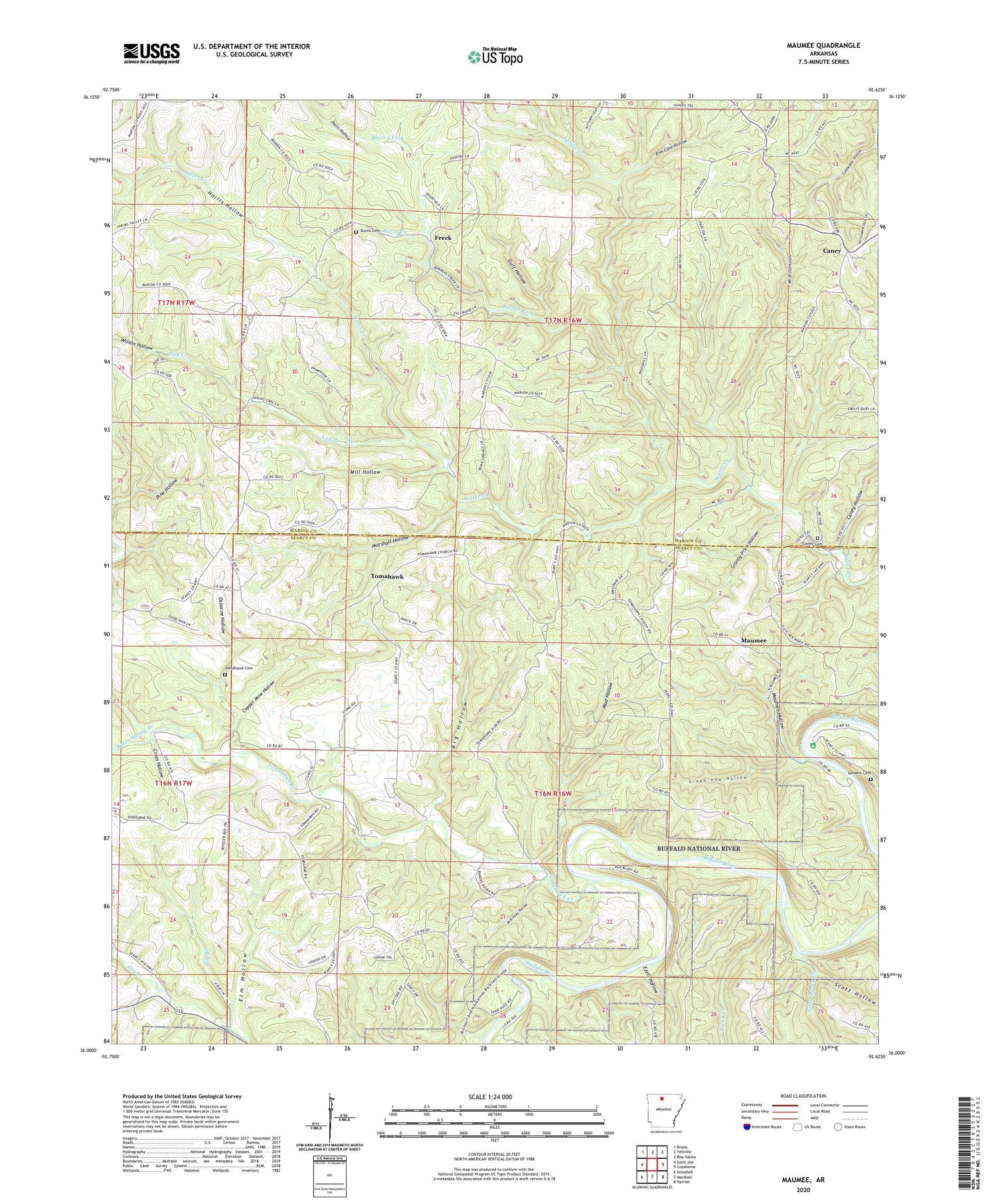 Maumee Arkansas US Topo Map Image