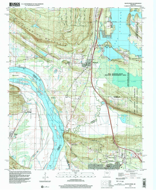 Classic USGS Mayflower Arkansas 7.5'x7.5' Topo Map Image
