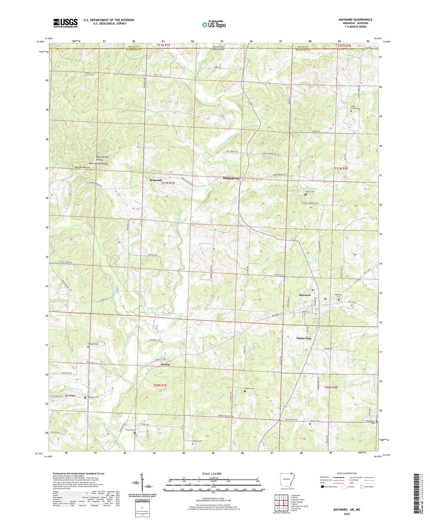 Maynard Arkansas US Topo Map Image