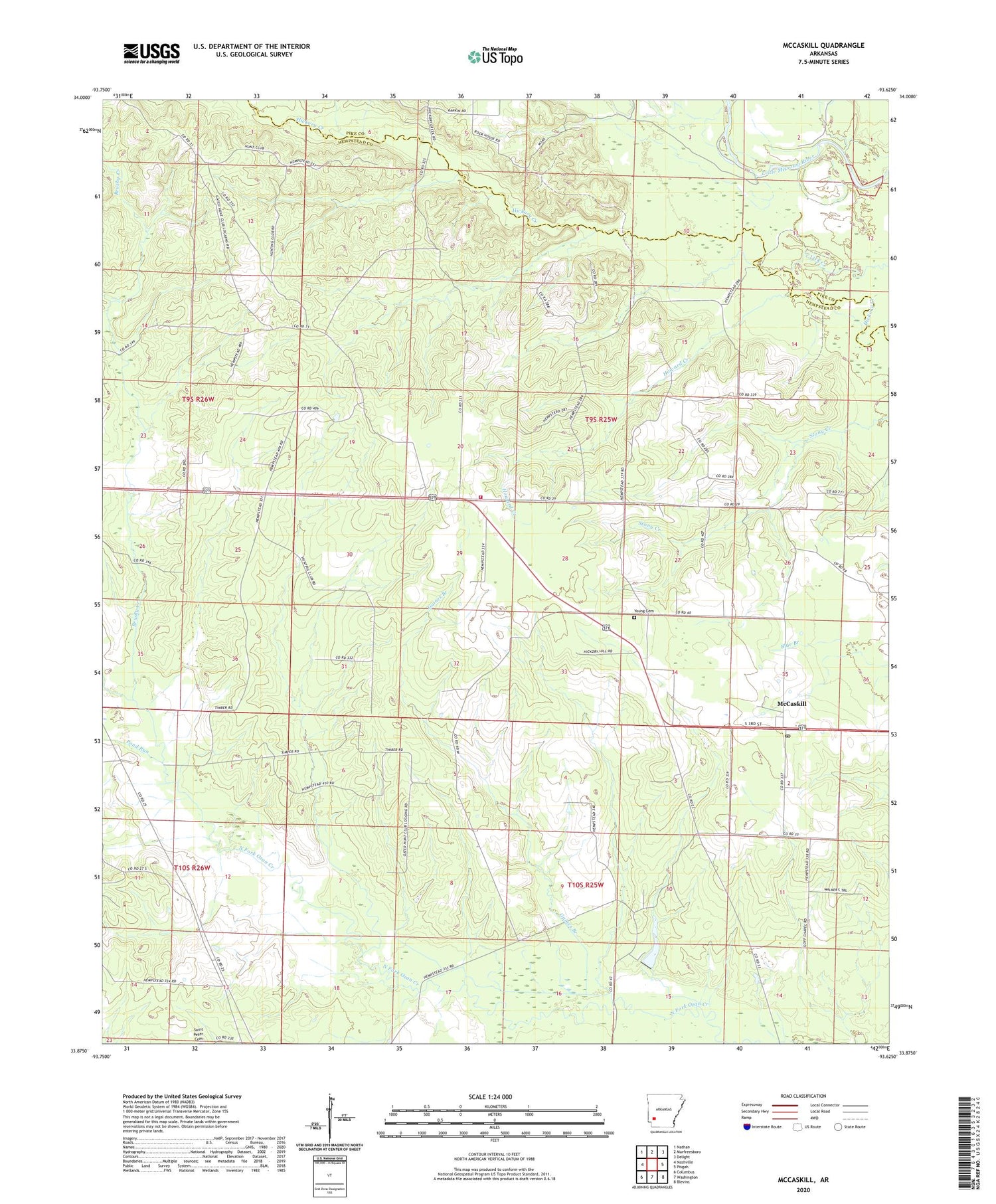 McCaskill Arkansas US Topo Map Image