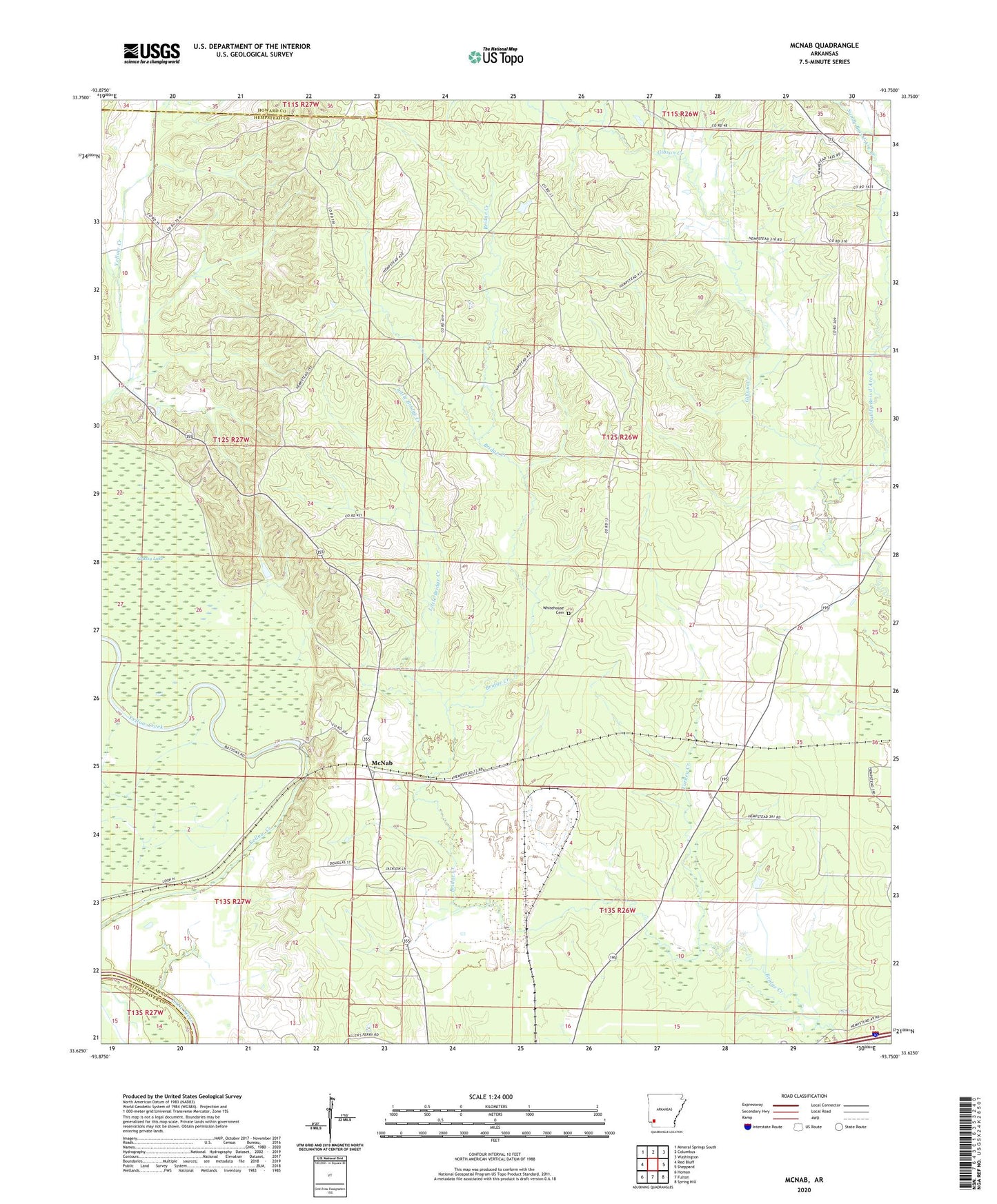 McNab Arkansas US Topo Map Image