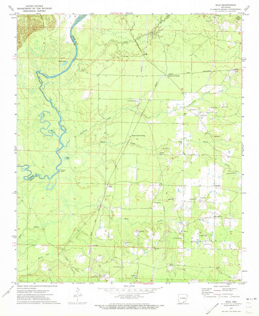 Classic USGS Milo Arkansas 7.5'x7.5' Topo Map Image