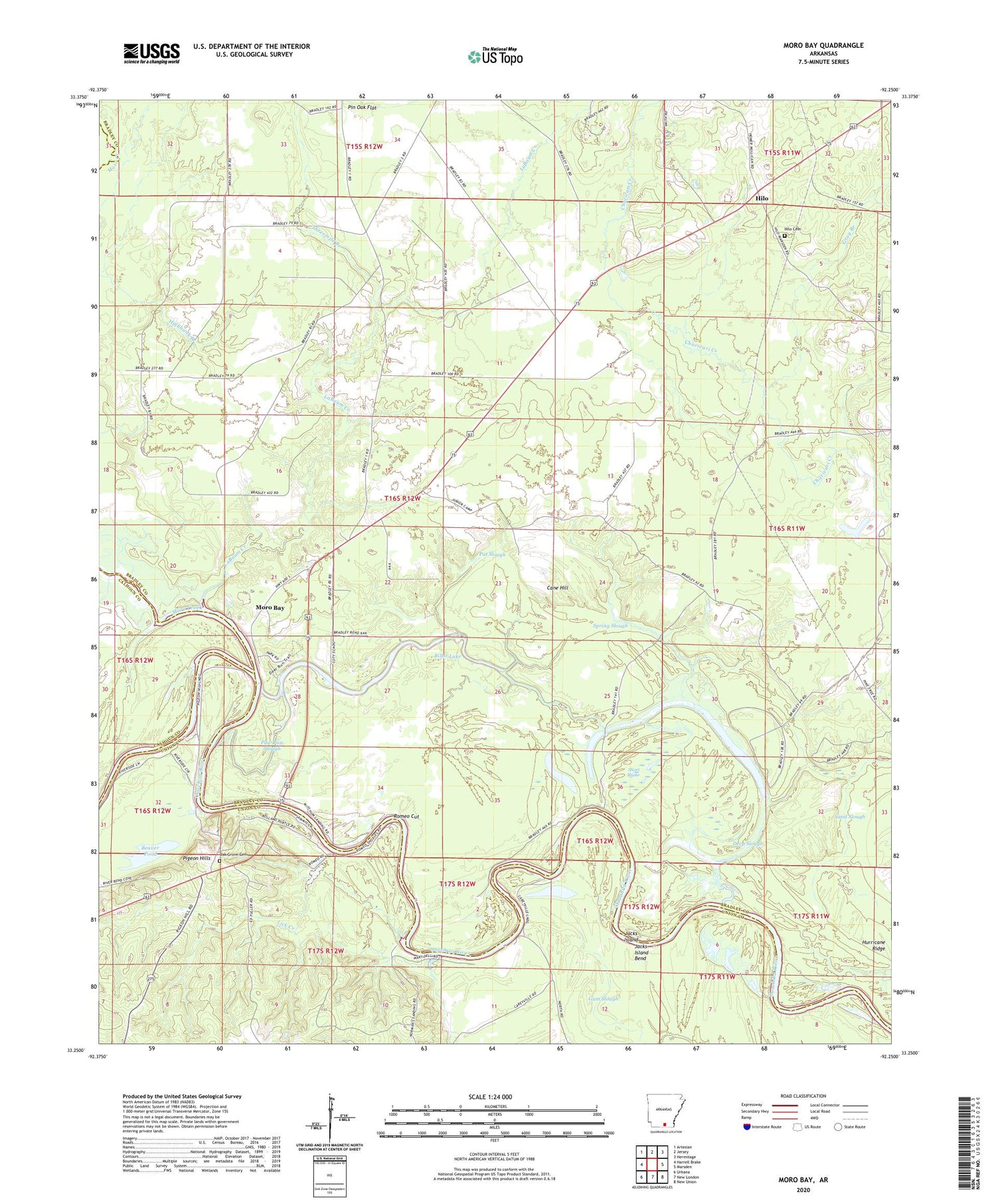 Moro Bay Arkansas US Topo Map Image