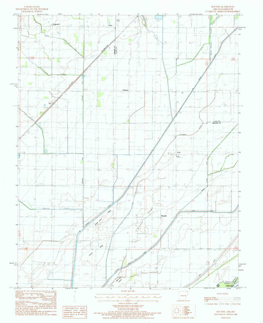 Classic USGS Mounds Arkansas 7.5'x7.5' Topo Map Image