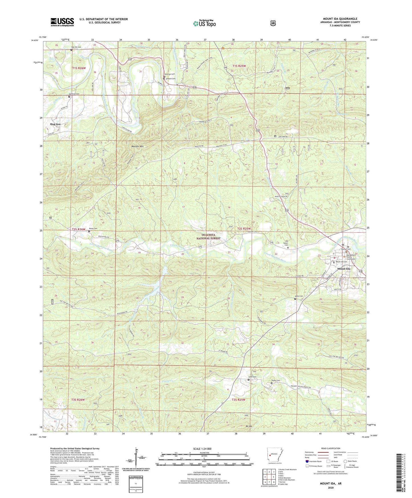 Mount Ida Arkansas US Topo Map Image